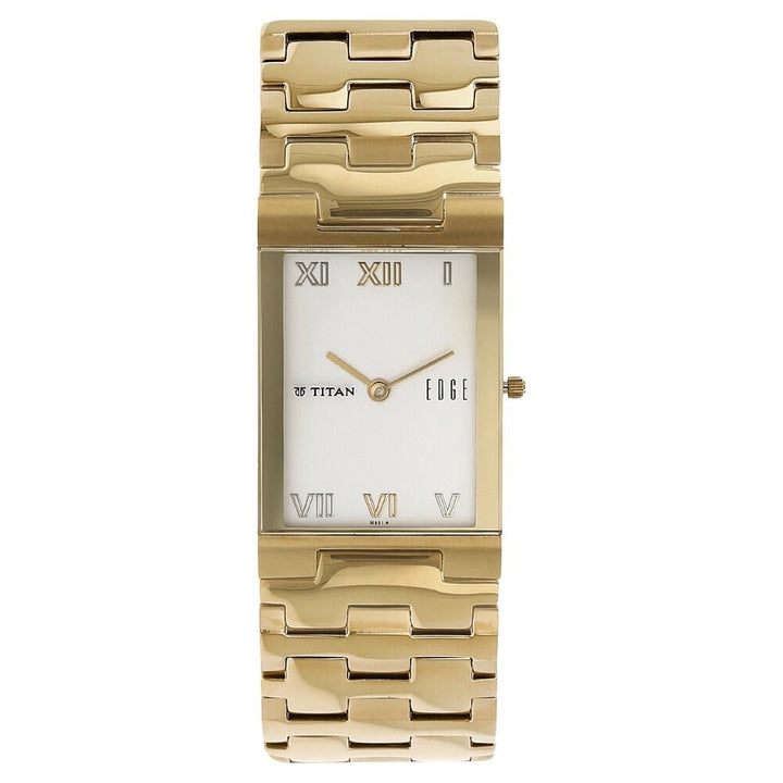 Titan Quartz Analog White Dial Stainless Steel Strap Watch for Men-NK1296YM02A