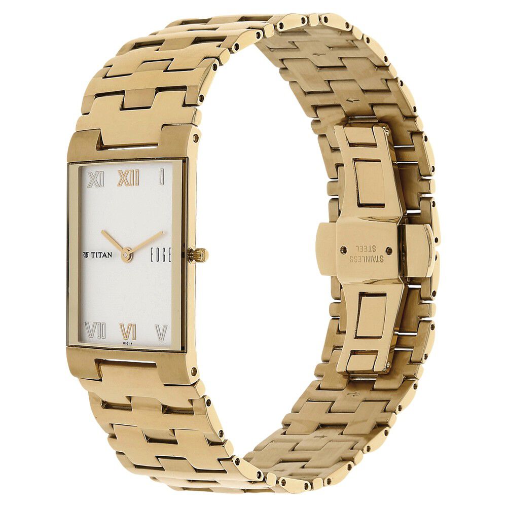 Titan Quartz Analog White Dial Stainless Steel Strap Watch for Men-NK1296YM02A