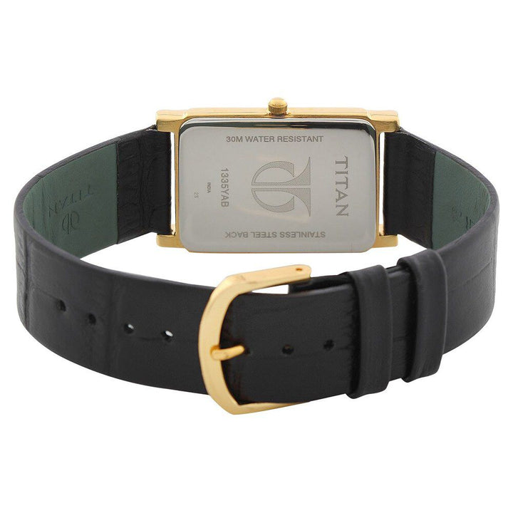 Titan Quartz Analog White Dial Leather Strap Watch for Men-NC1335YL01