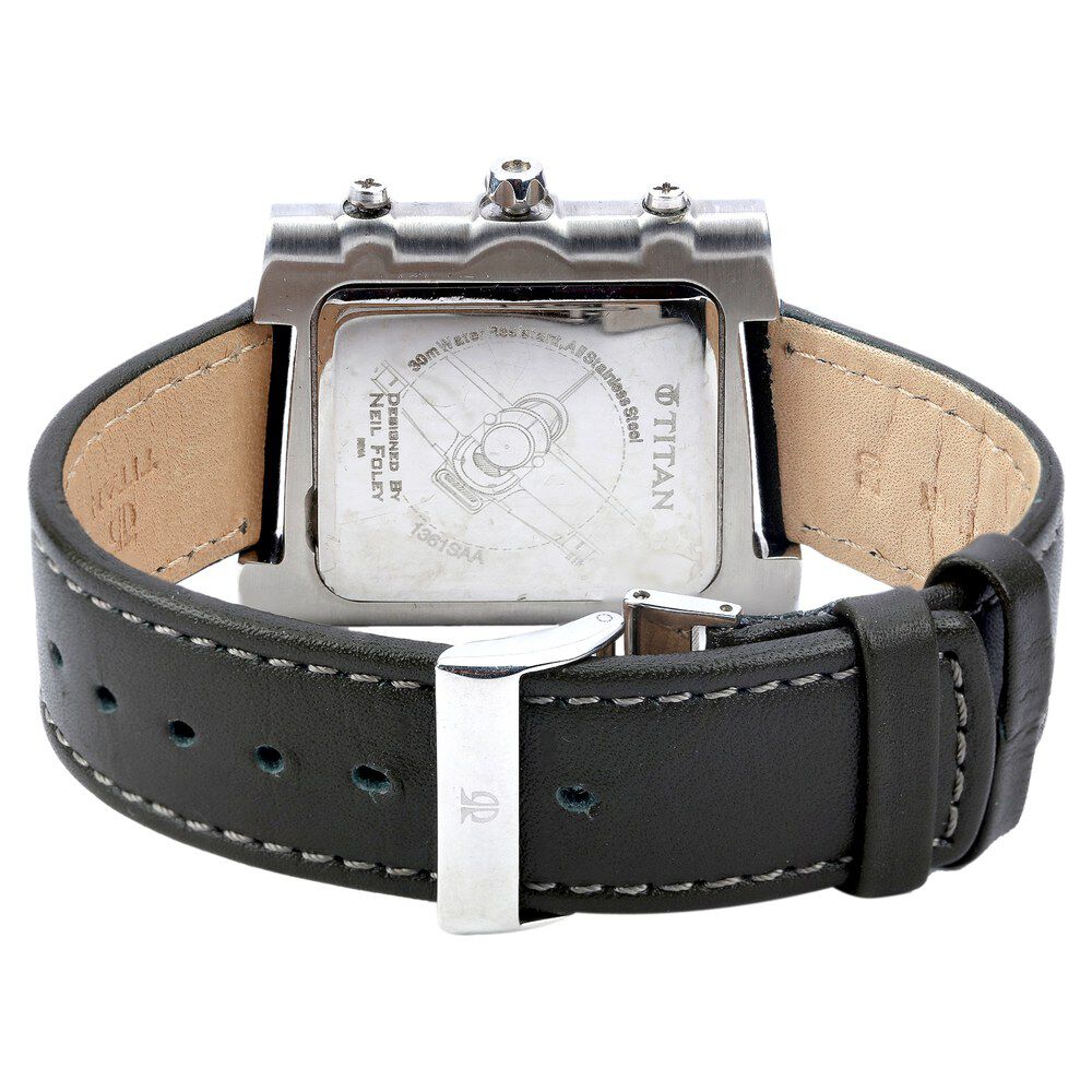 Titan Special Silver Dial Analog with Date Leather Strap Watch for Men-1361SL02