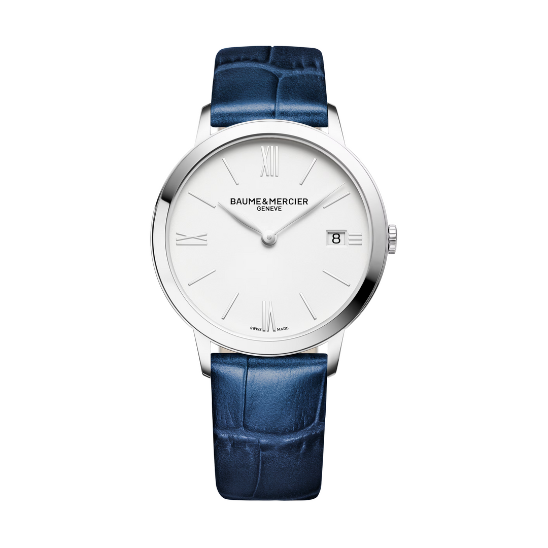 Baume &amp; Mercier Classima 10355 Women’s Quartz Watch with Navy Blue Leather