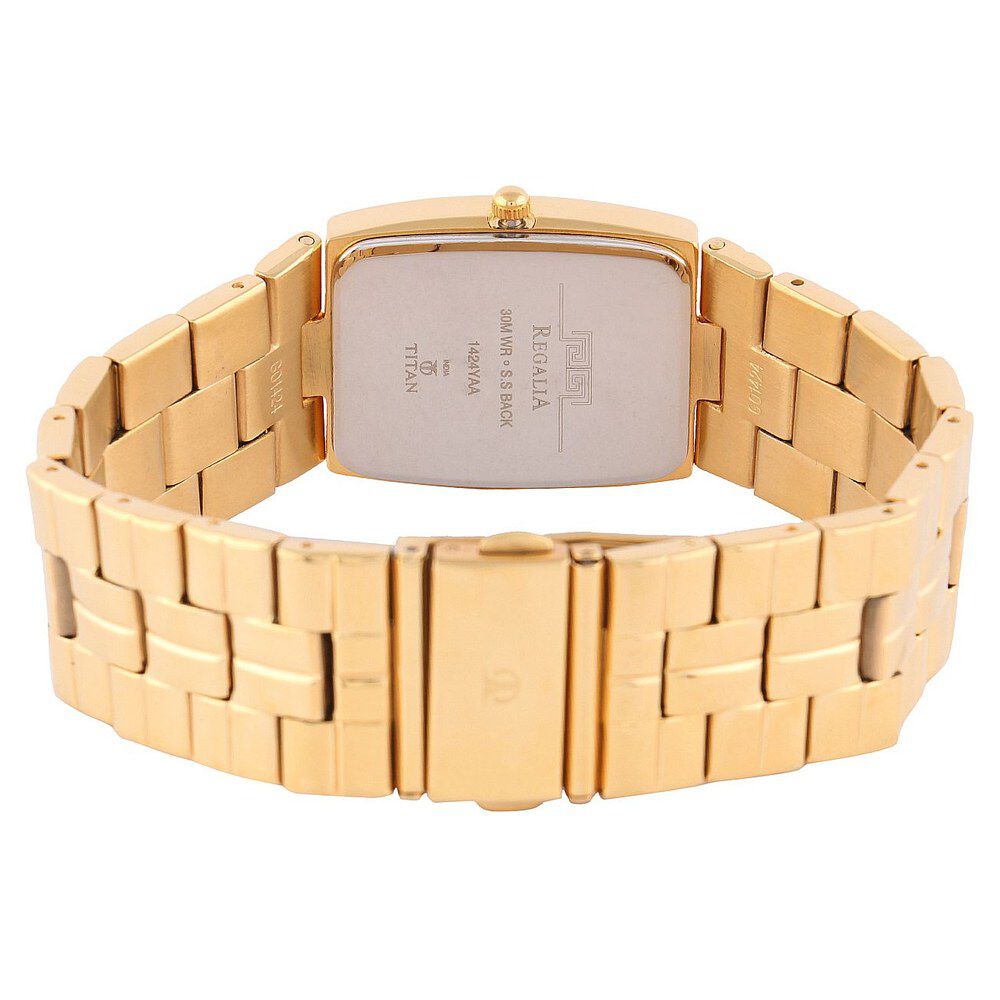 Titan Quartz Analog Champagne Dial Watch for Men-NE1424YM02