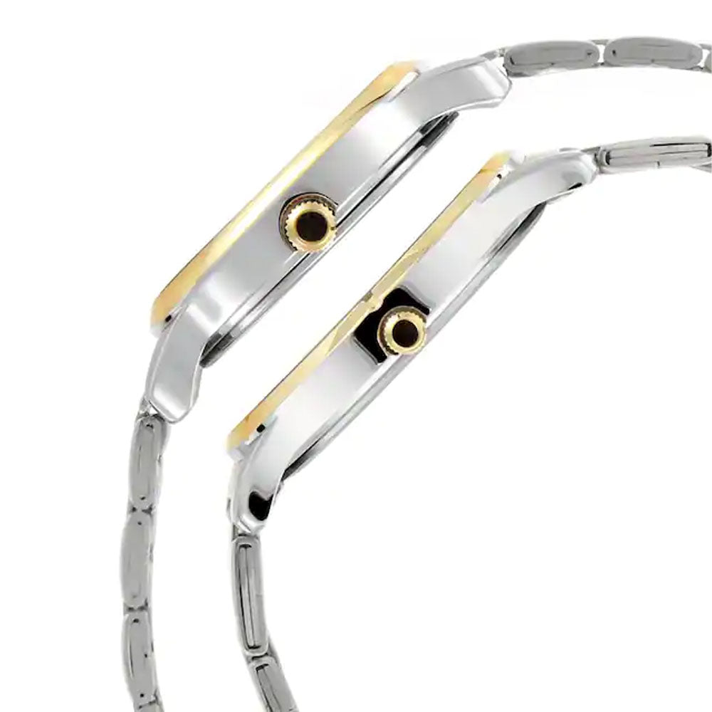 TITAN Bandhan Silver White Dial Stainless Steel Pair Watches NP17752481BM01