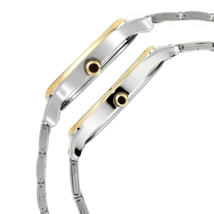 TITAN Bandhan Silver White Dial Stainless Steel Pair Watches NP17752481BM01