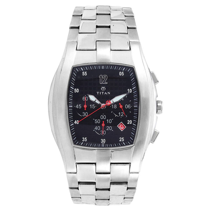 Titan Quartz Chronograph Black Dial Watch for Men-1470SM07