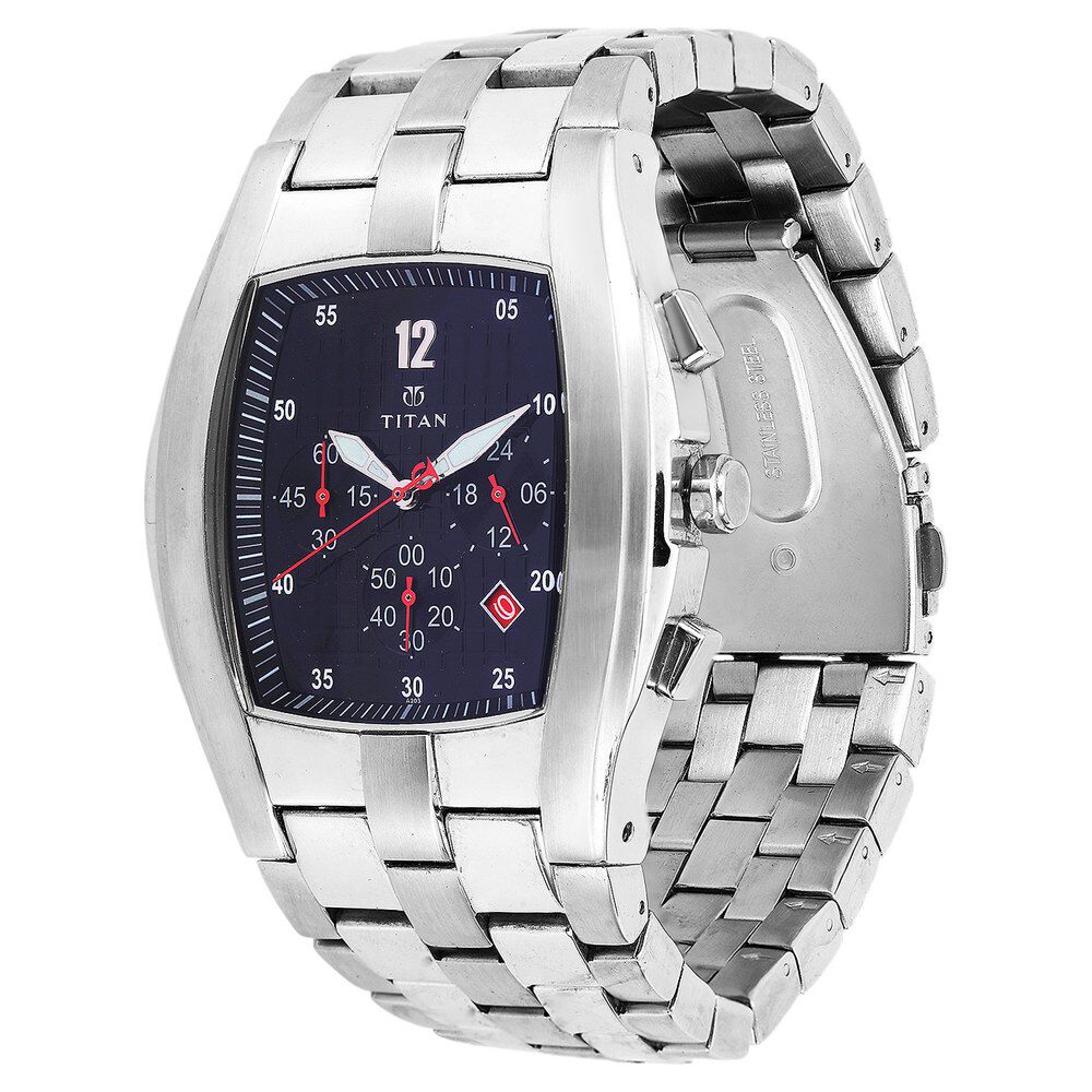 Titan Quartz Chronograph Black Dial Watch for Men-1470SM07