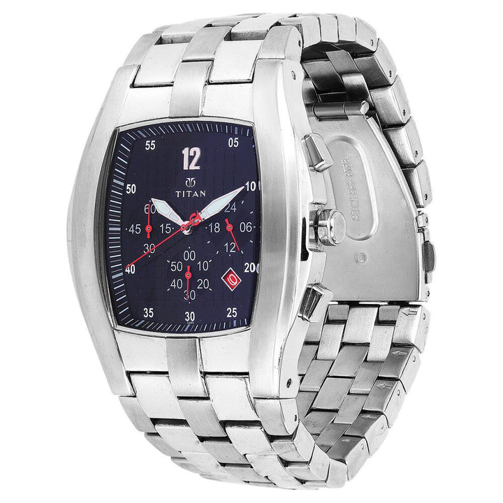 Titan Quartz Chronograph Black Dial Watch for Men-1470SM07