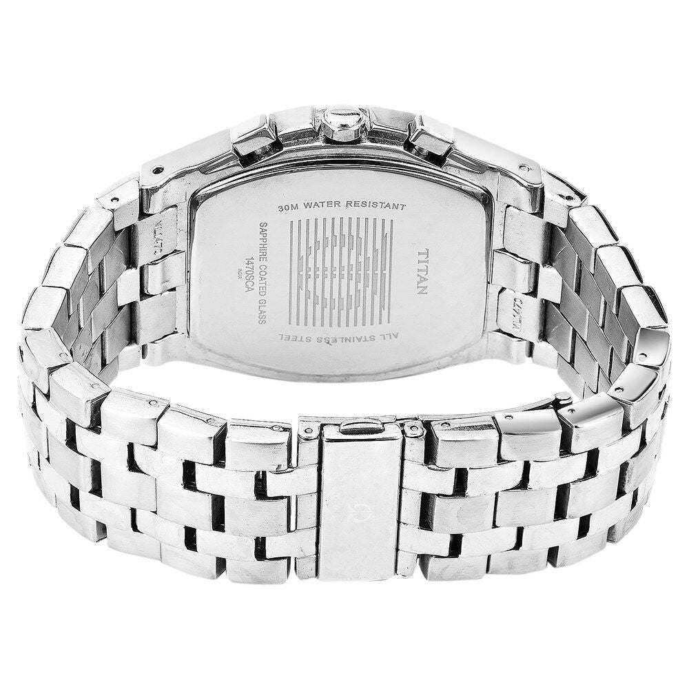 Titan Quartz Chronograph Black Dial Watch for Men-1470SM07