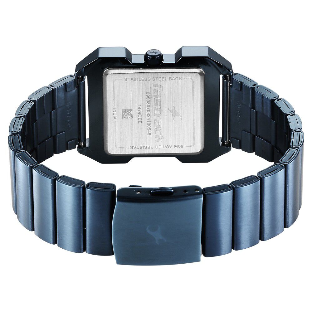 Fastrack Pulse Quartz Analog Blue Dial With Blue Stainless steel Strap Watch for Guys 1474QM01
