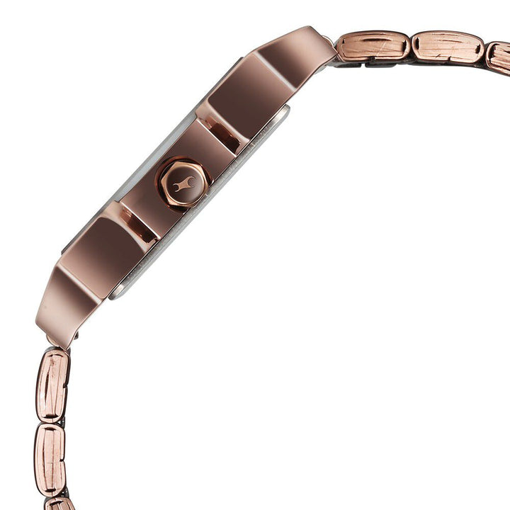 Fastrack Pulse Quartz Analog Beige Dial With Brown Colour Stainless steel Strap Watch for Guys 1474QM02