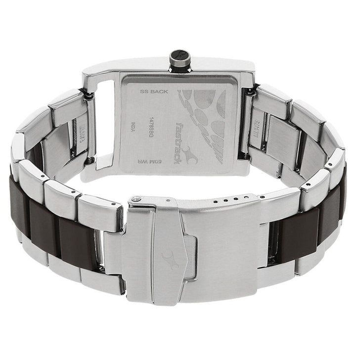 Fastrack Quartz Analog Brown Dial Stainless Steel Strap Watch for Guys NS1478SM02