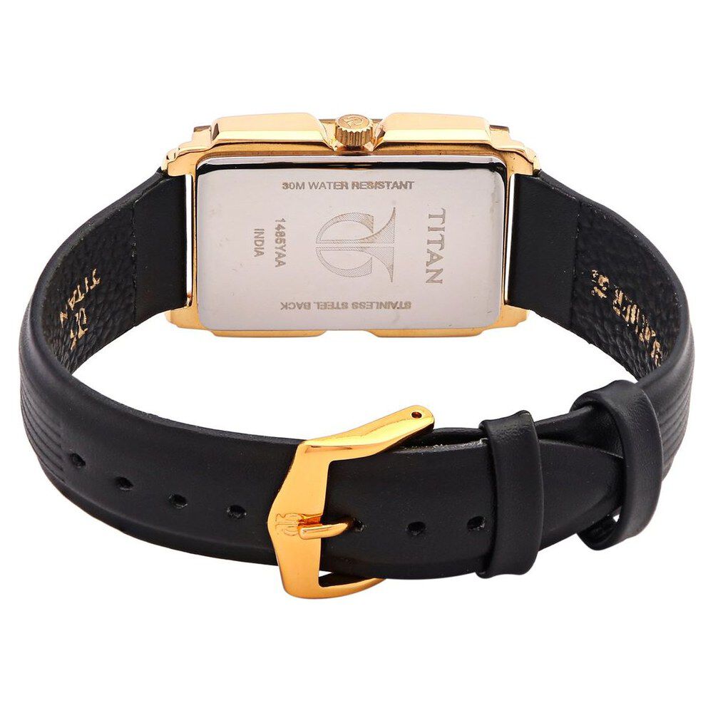 Titan Moonphase Dial Quartz Leather Strap watch for Men-NF1485YL04