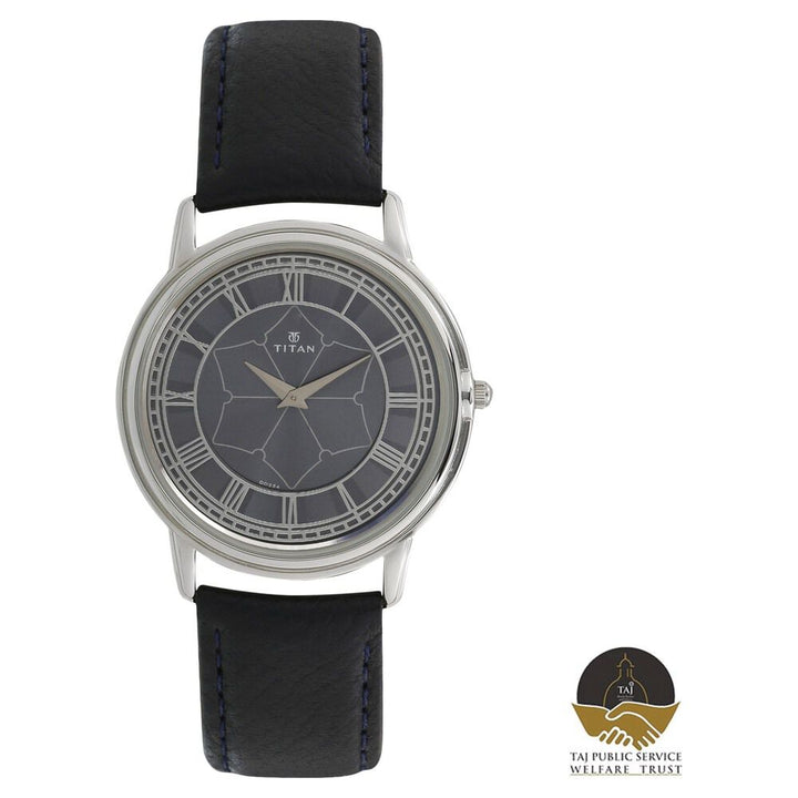 Titan Eternal Mumbai Quartz Analog Grey Dial Leather Strap Unisex Watch-NM1488SL08