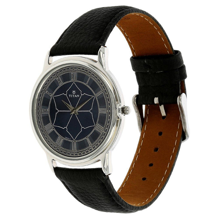 Titan Eternal Mumbai Quartz Analog Grey Dial Leather Strap Unisex Watch-NM1488SL08