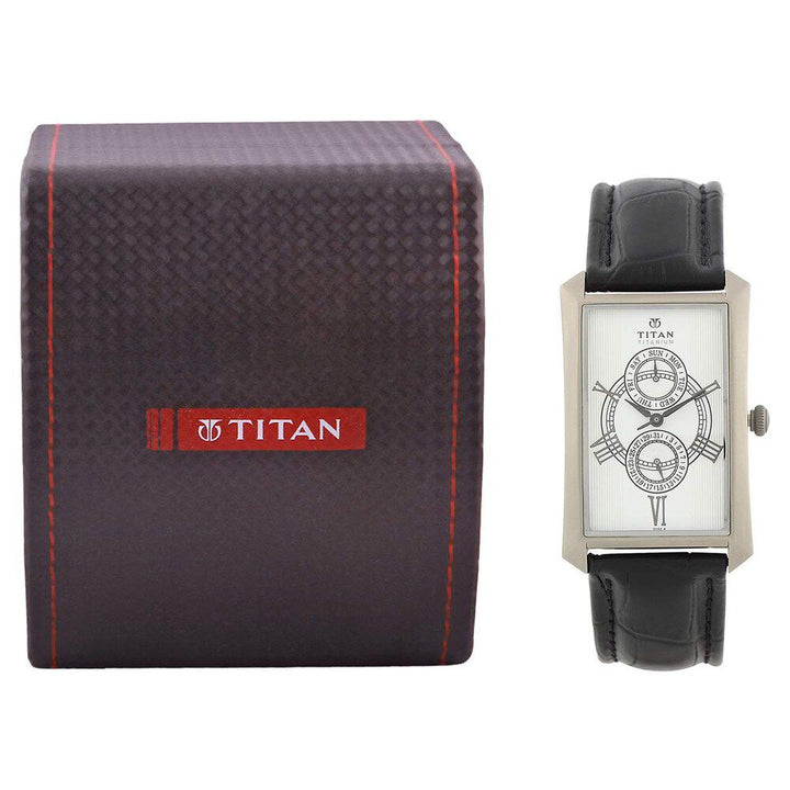 Titan Quartz Analog White Dial Watch for Men-NC1490TL01
