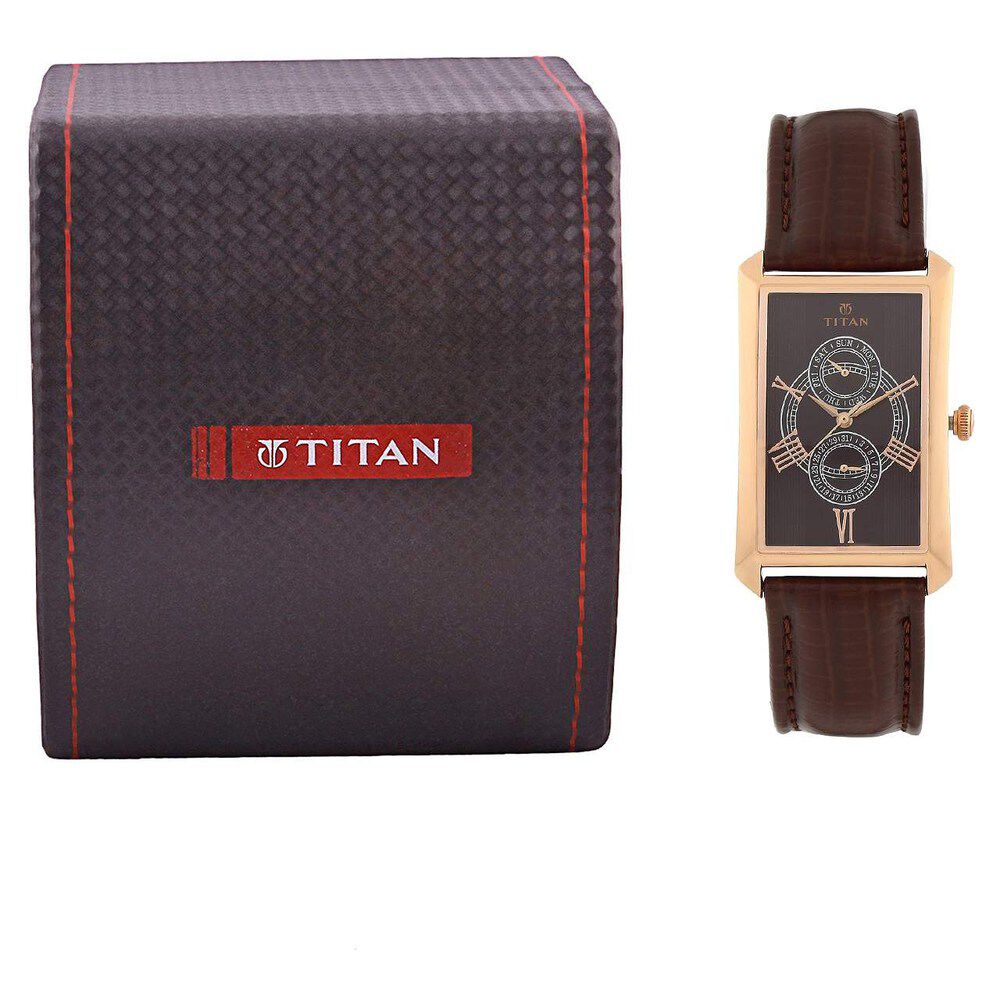 Titan Quartz Analog Brown Dial Watch for Men-NE1490WL01