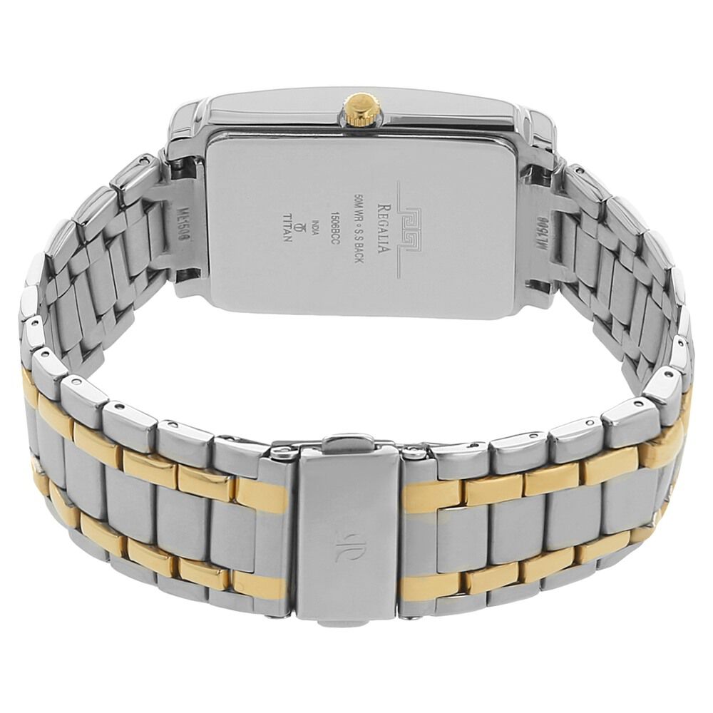 Titan Quartz Analog with Day and Date Silver Dial Stainless Steel Strap Watch for Men NS1506BM01