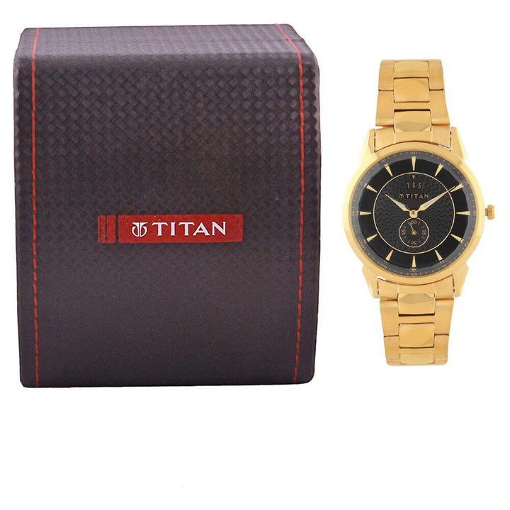 Titan Quartz Analog Black Dial Watch for Men-NE1521YM03