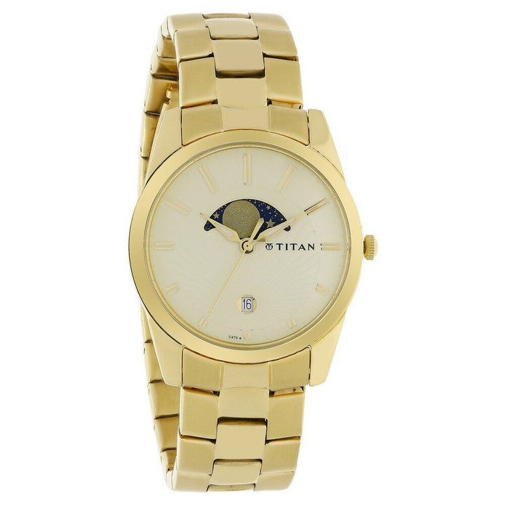 Titan Regalia Champagne Dial Analog Stainless SteelStrap watch forMen-N1522YM05