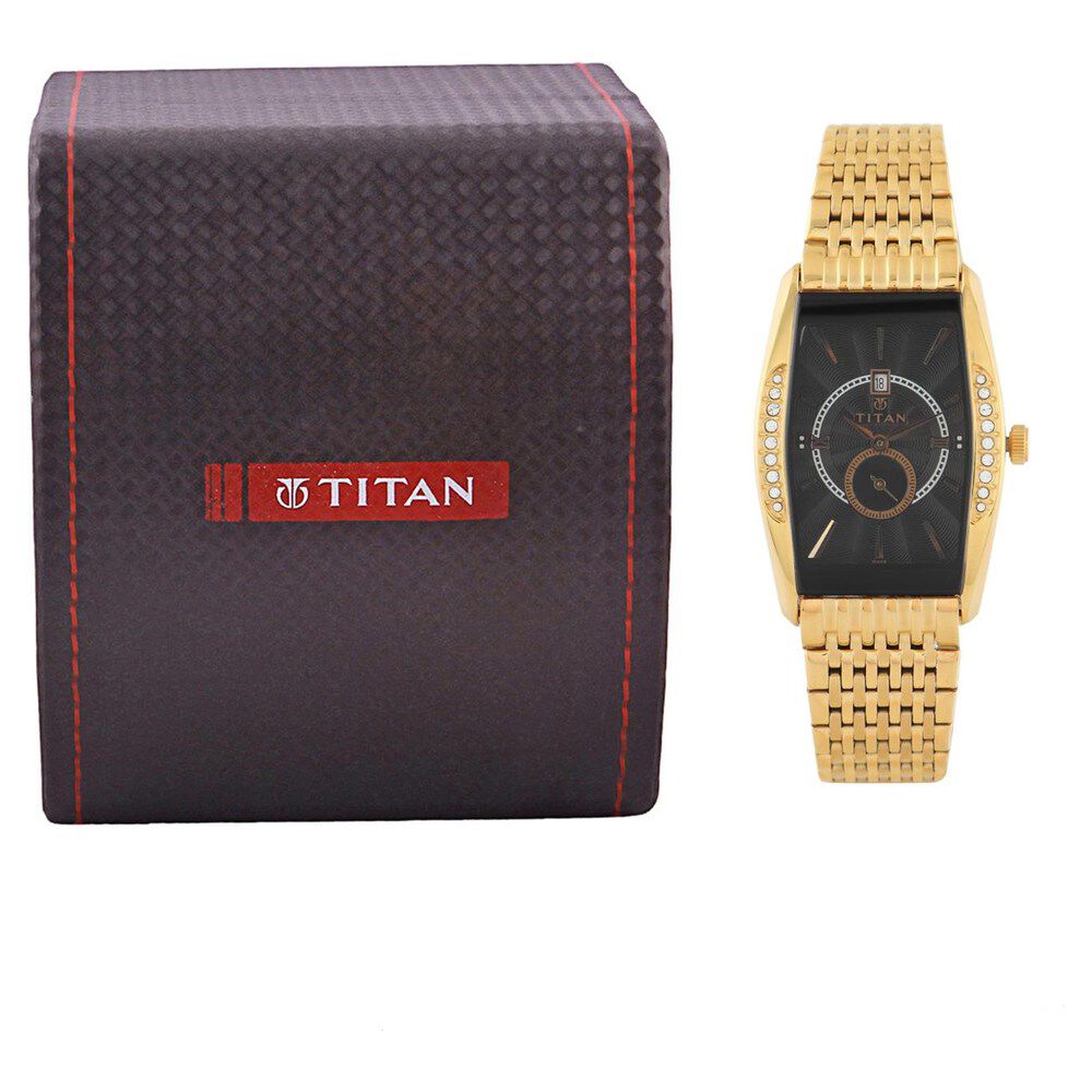 Titan Quartz Analog with Date Black Dial Watch for Men-ND1527YM03