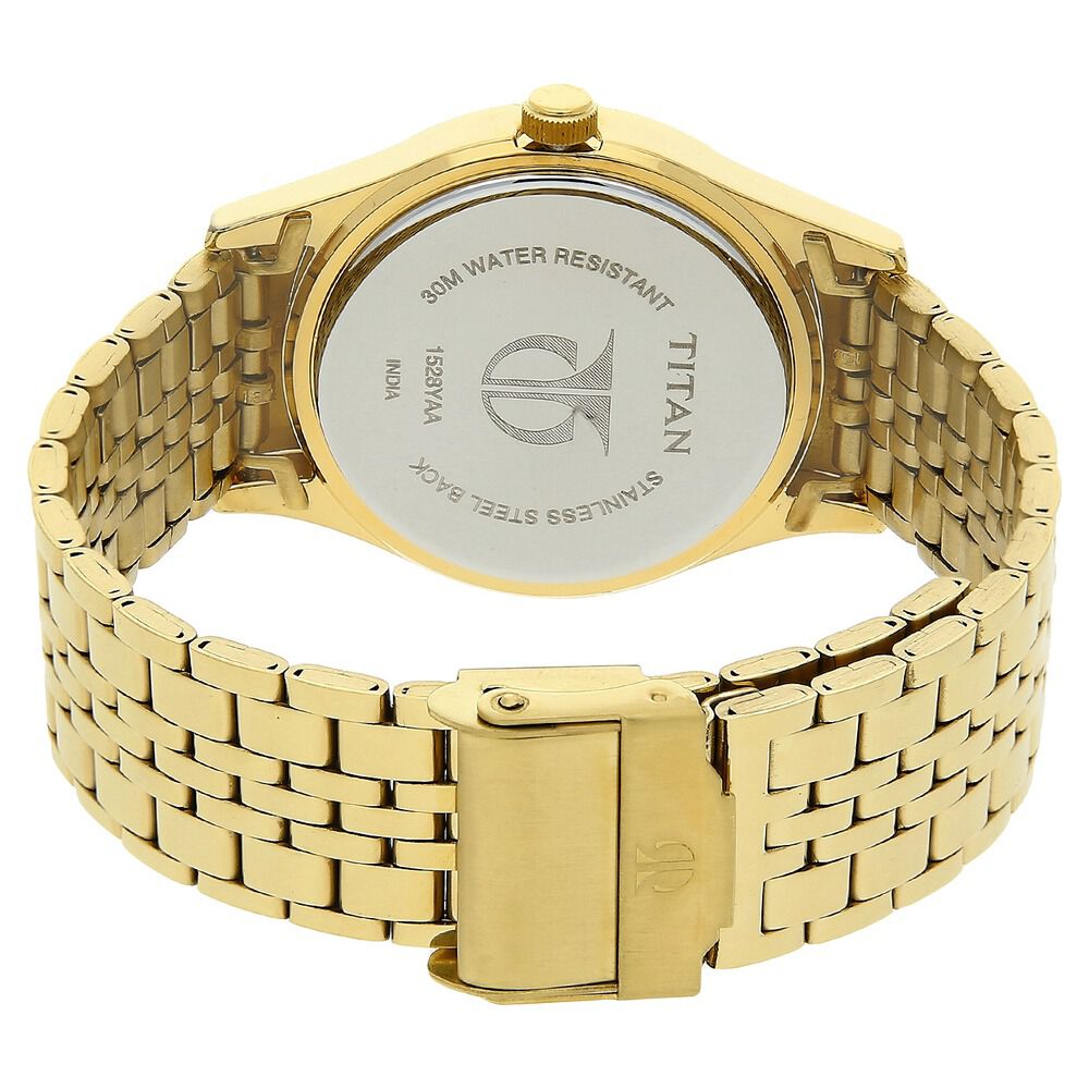 Titan Quartz Analog with Day and Date White Dial Stainless Steel Strap Watch for Men NS1528YM04