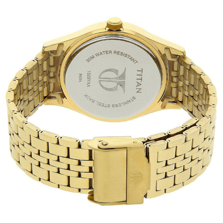 Titan Quartz Analog with Day and Date White Dial Stainless Steel Strap Watch for Men NS1528YM04