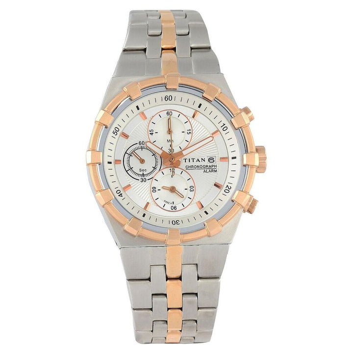 Titan Quartz Analog with Date Silver Dial Watch for Men-NE1537KM01