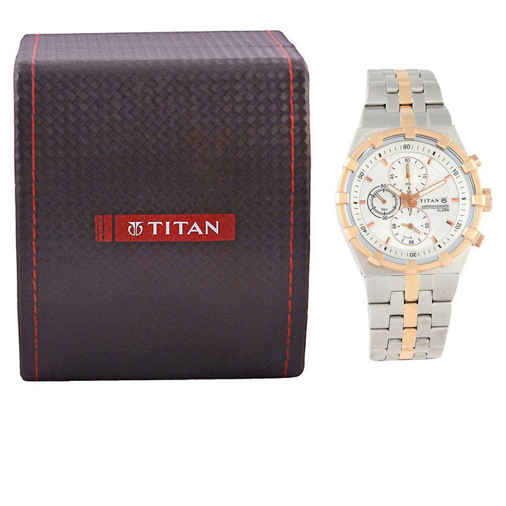 Titan Quartz Analog with Date Silver Dial Watch for Men-NE1537KM01