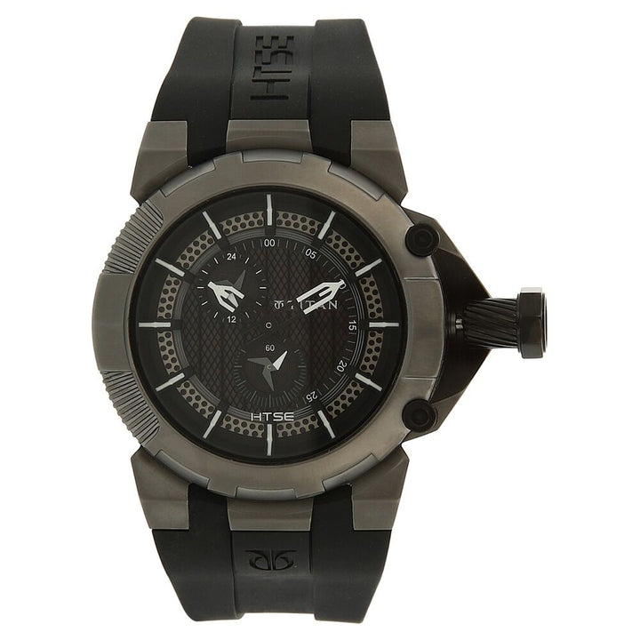 Titan Quartz Analog Solar Black Dial Plastic Strap Watch for Men-NE1539TP01