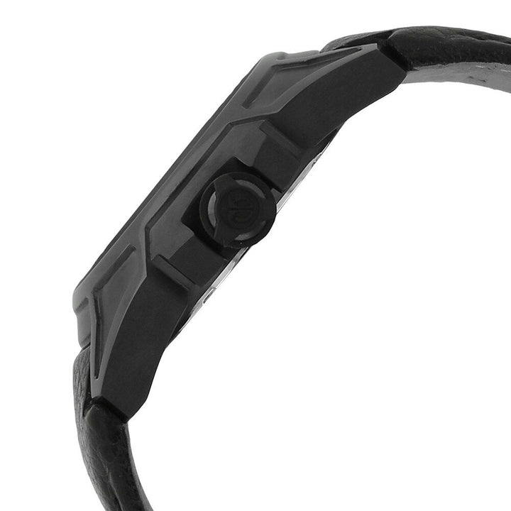 Titan Solar Powered Black Dial Leather Strap Watch for Men-NH1541KL01