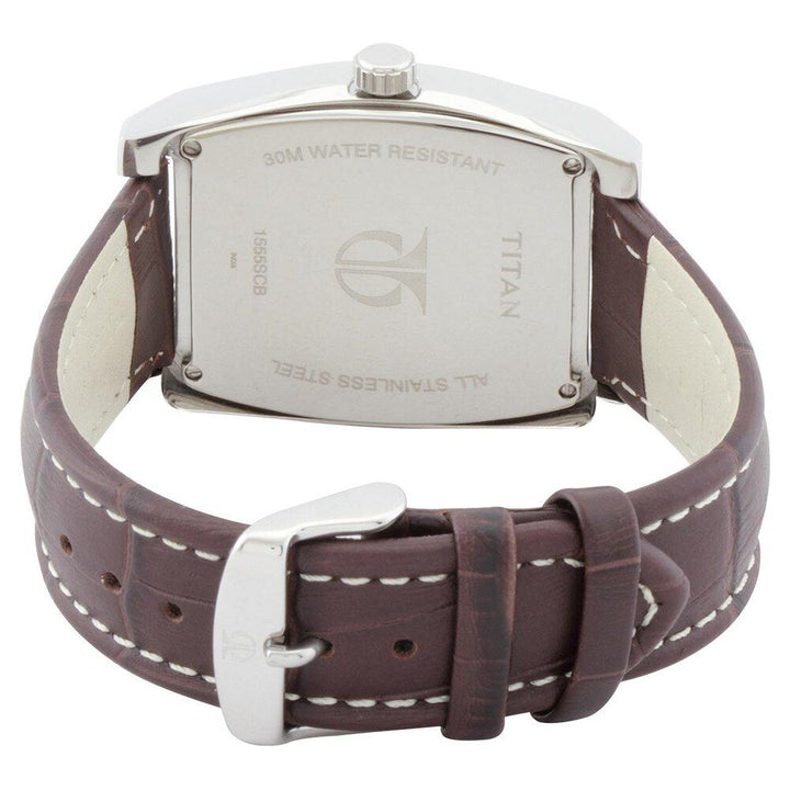 Titan Quartz Multifunction with Moon Phase Silver Dial Watch for Men-NC1555SL01