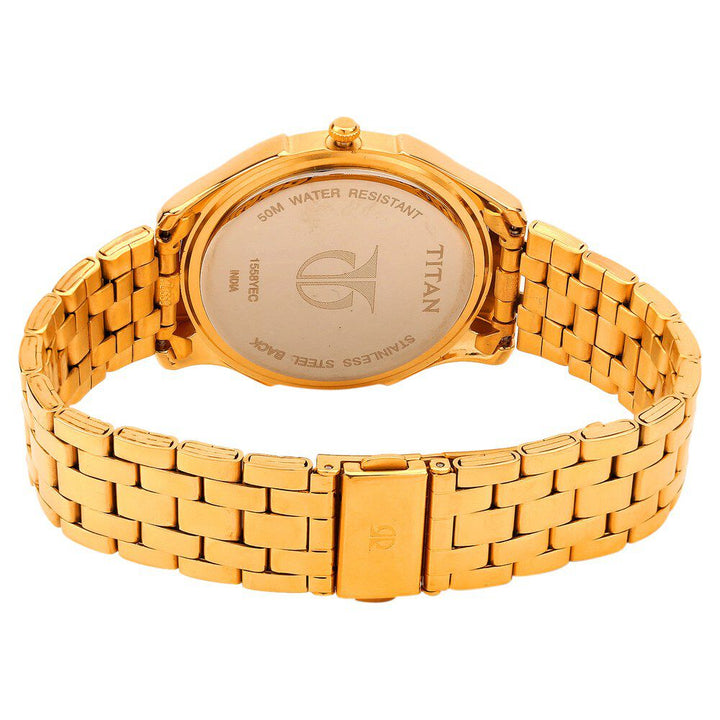 Titan Tycoon Silver Dial Analog with Date Metal Strap watch for Men-NE1558YM02