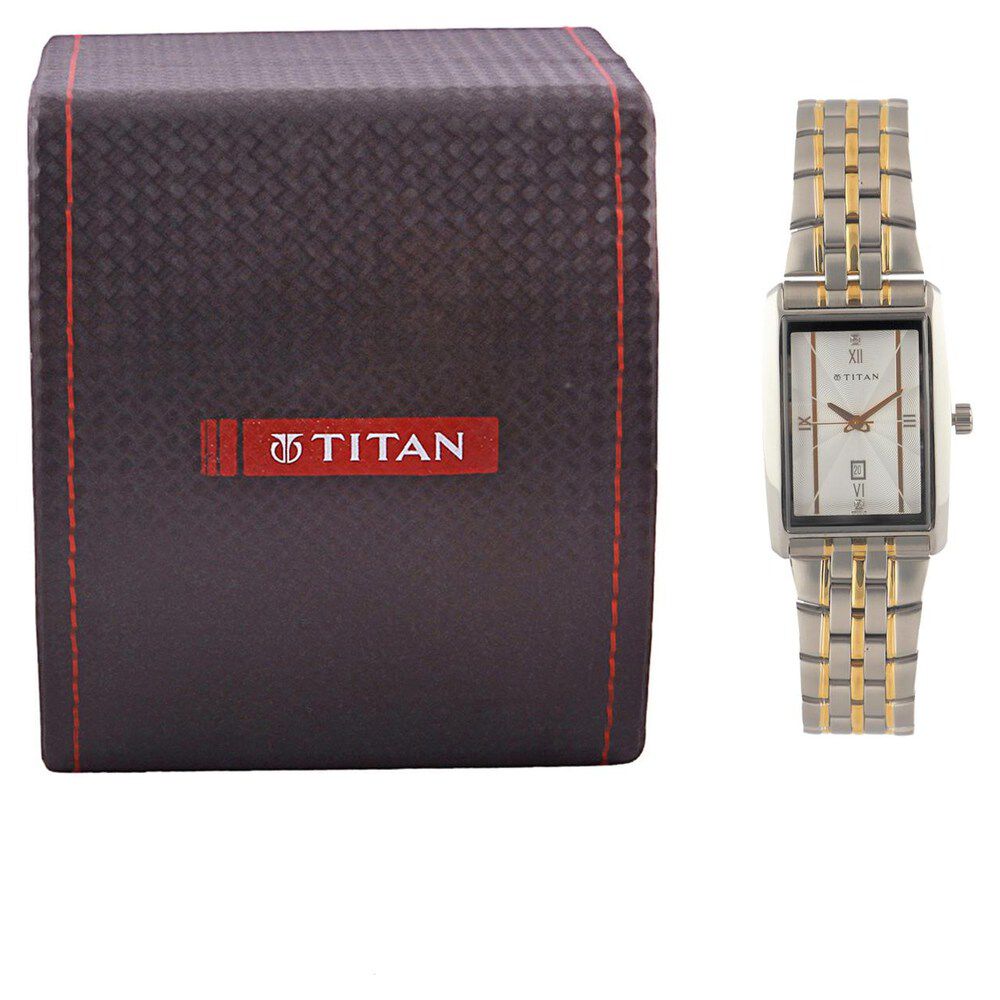 Titan Quartz Analog with Date Silver Dial Watch for Men-ND1560BM01