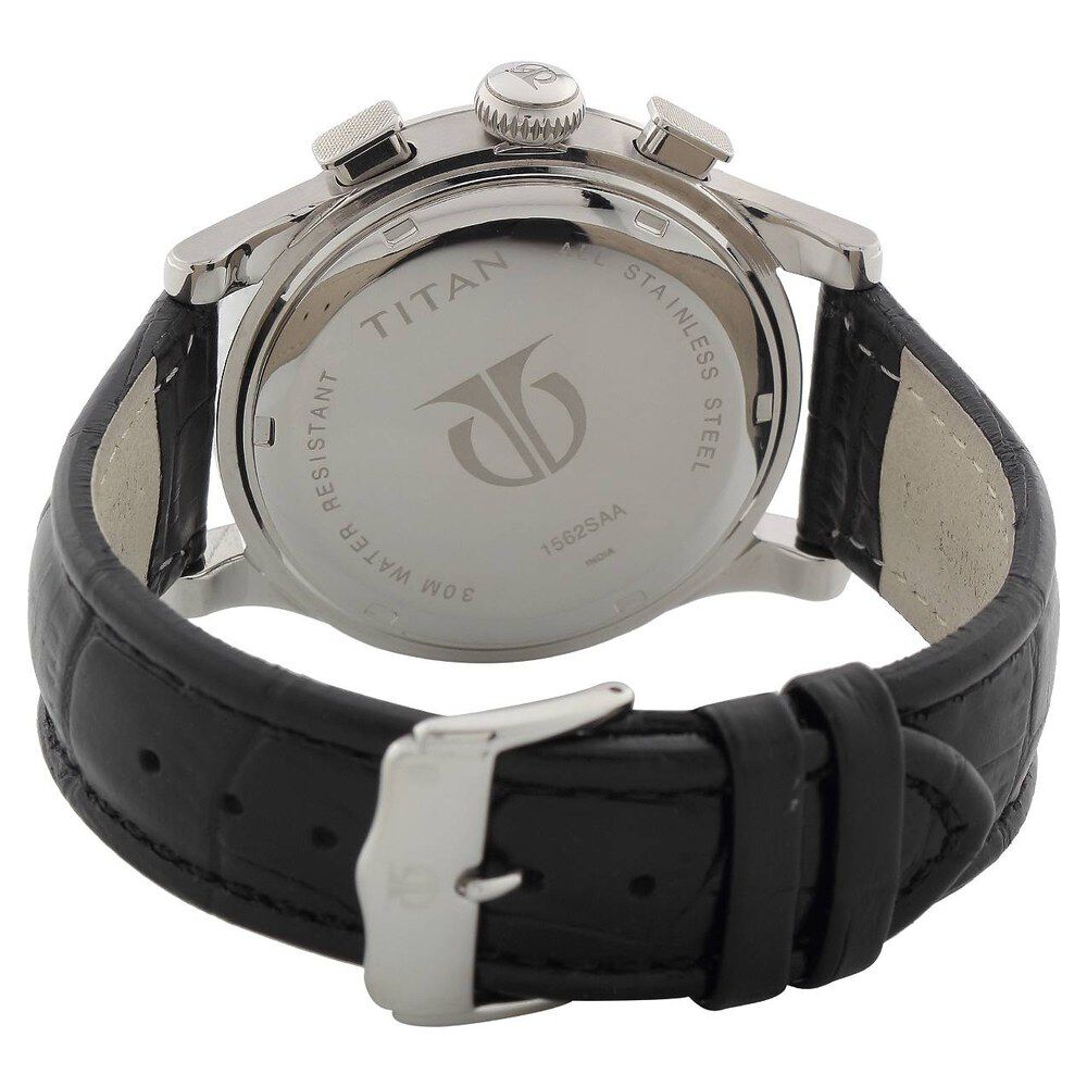 Titan Quartz Chronograph Silver Dial Watch for Men-NE1562SL01
