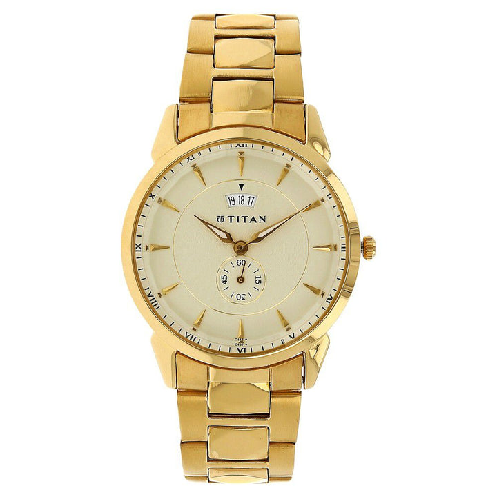 Titan Quartz Analog Silver Dial Stainless Steel Strap Watch for Men-NC1566BM01