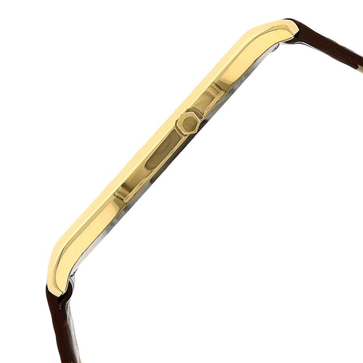 Titan Quartz Analog Champagne Dial Leather Strap Watch for Men-NH1575YL01