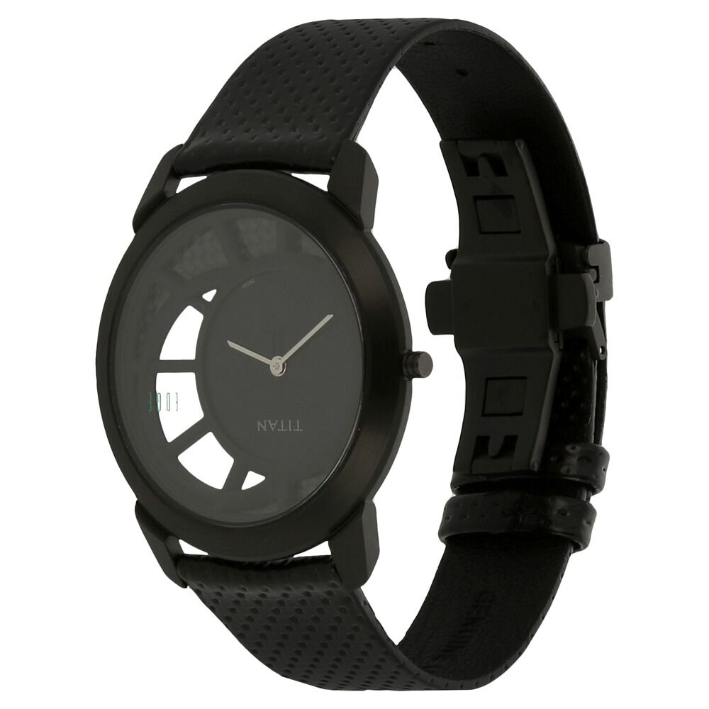 Titan Quartz Analog Black Dial Watch for Men-1576NL03