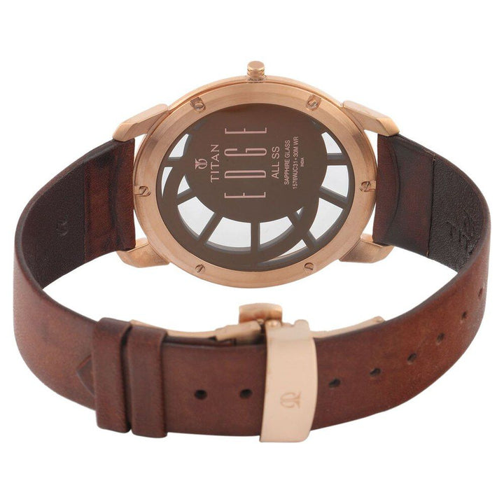Titan Quartz Analog Brown Dial Watch for Men-1576WL01