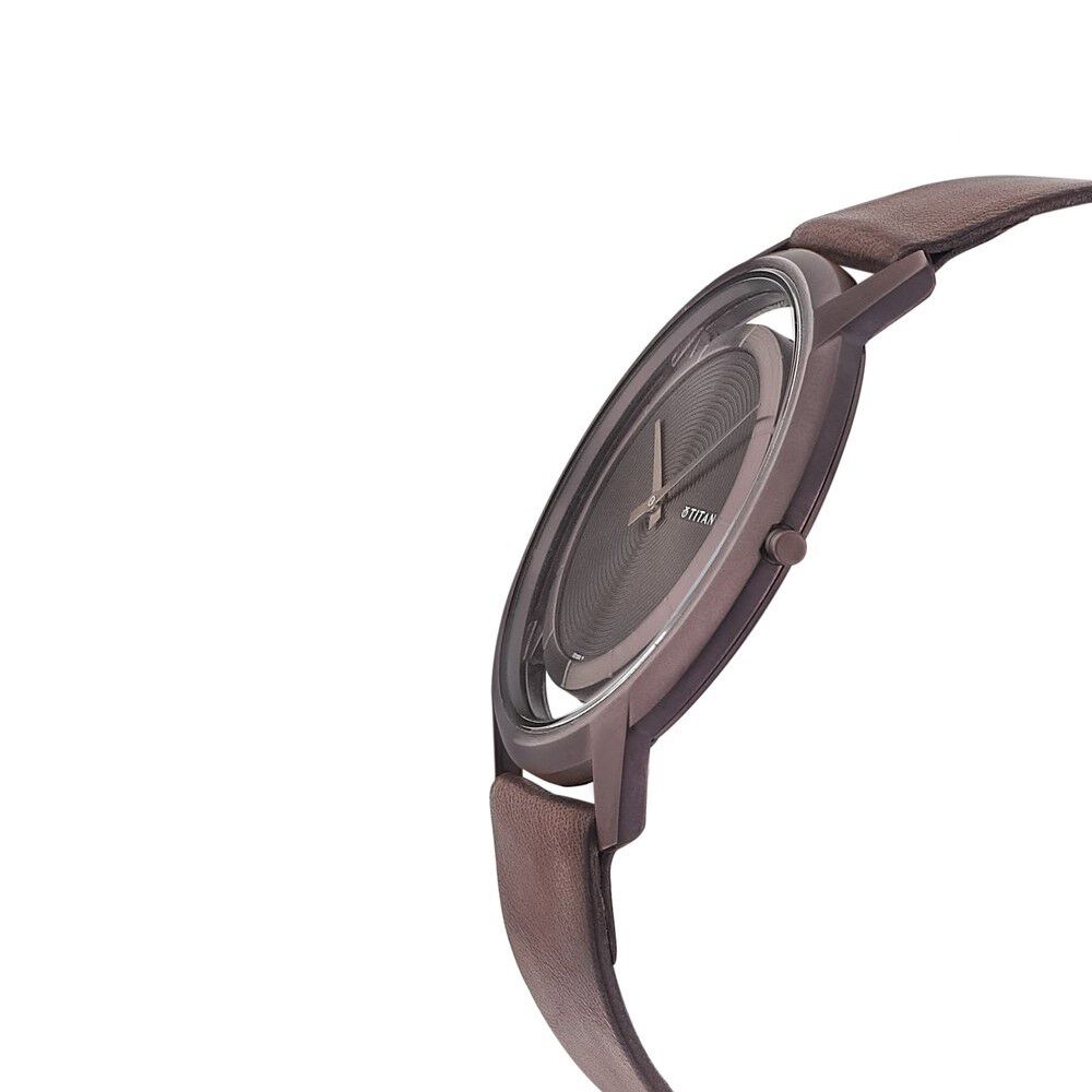 Titan Edge Brown Dial Analog Stainless Steel Strap Watch for Men-1577QL01
