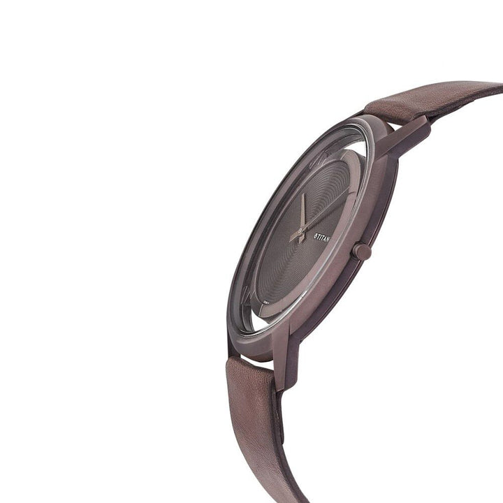 Titan Edge Brown Dial Analog Stainless Steel Strap Watch for Men-1577QL01