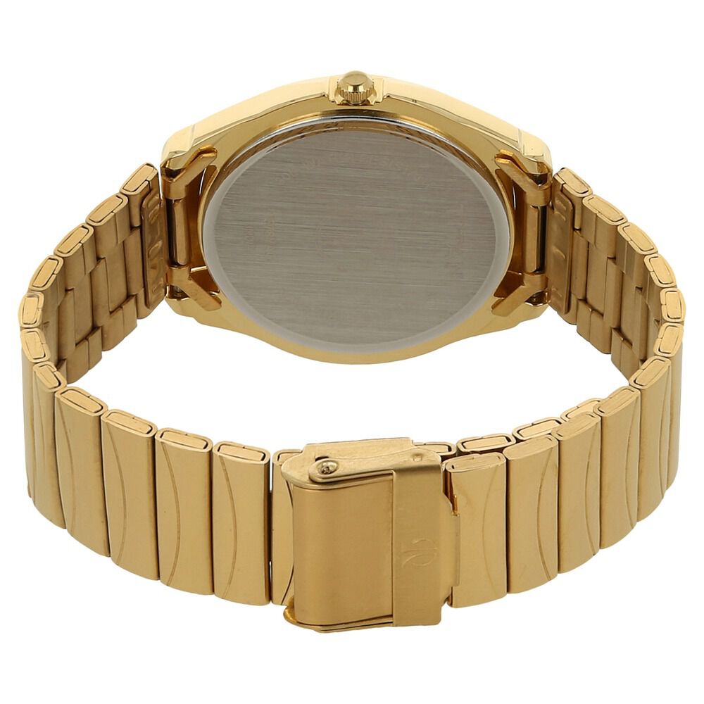 Titan Quartz Analog with Day and Date Champagne Dial Stainless Steel Strap Watch for Men NS1578YM05