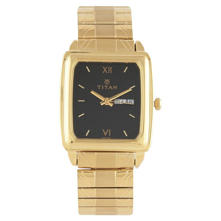 Titan Quartz Analog with Day and Date Black Dial Watch for Men-NE1581YM06