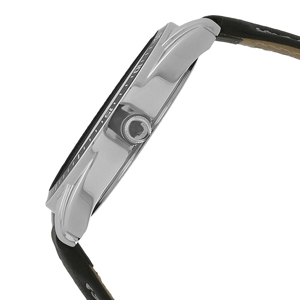 Titan Quartz Analog Silver Dial Leather Strap Watch for Men-NJ1582KL01