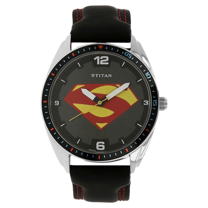 Titan Anthracite Dial Analog Leather Strap watch for Men-1582KL04