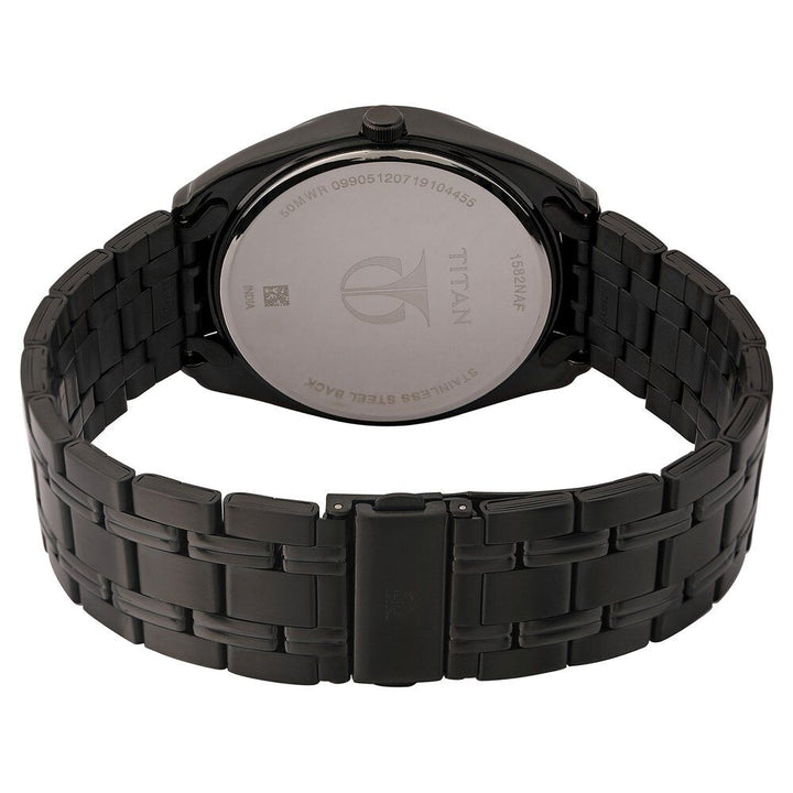 Titan Purple Black Dial Analog with Date Metal Strap Watch for Men-NJ1582NM01