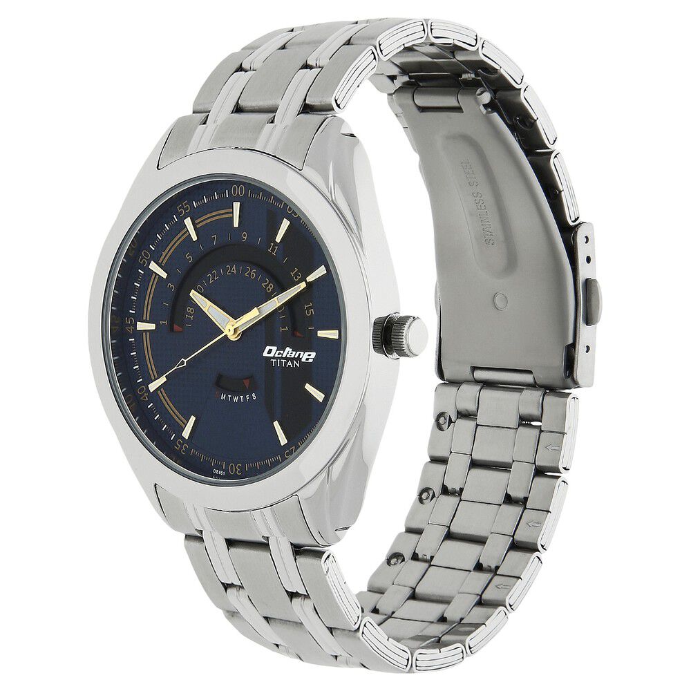 Titan Quartz Analog Blue Dial Watch for Men-1582SM03