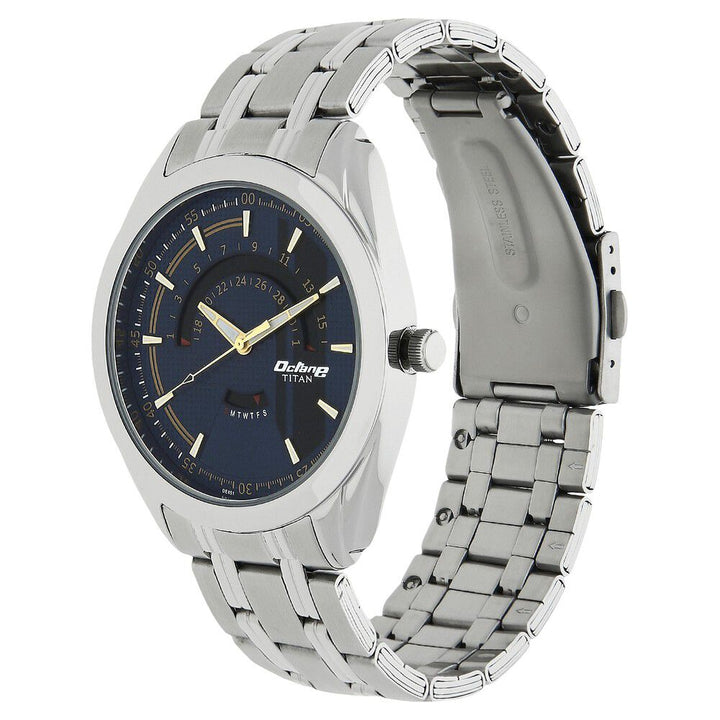 Titan Quartz Analog Blue Dial Watch for Men-1582SM03