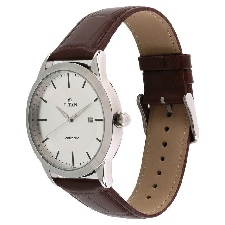 Titan Bandhan White Dial Analog Leather Strap Watch for Couple - The Watch Factory ®