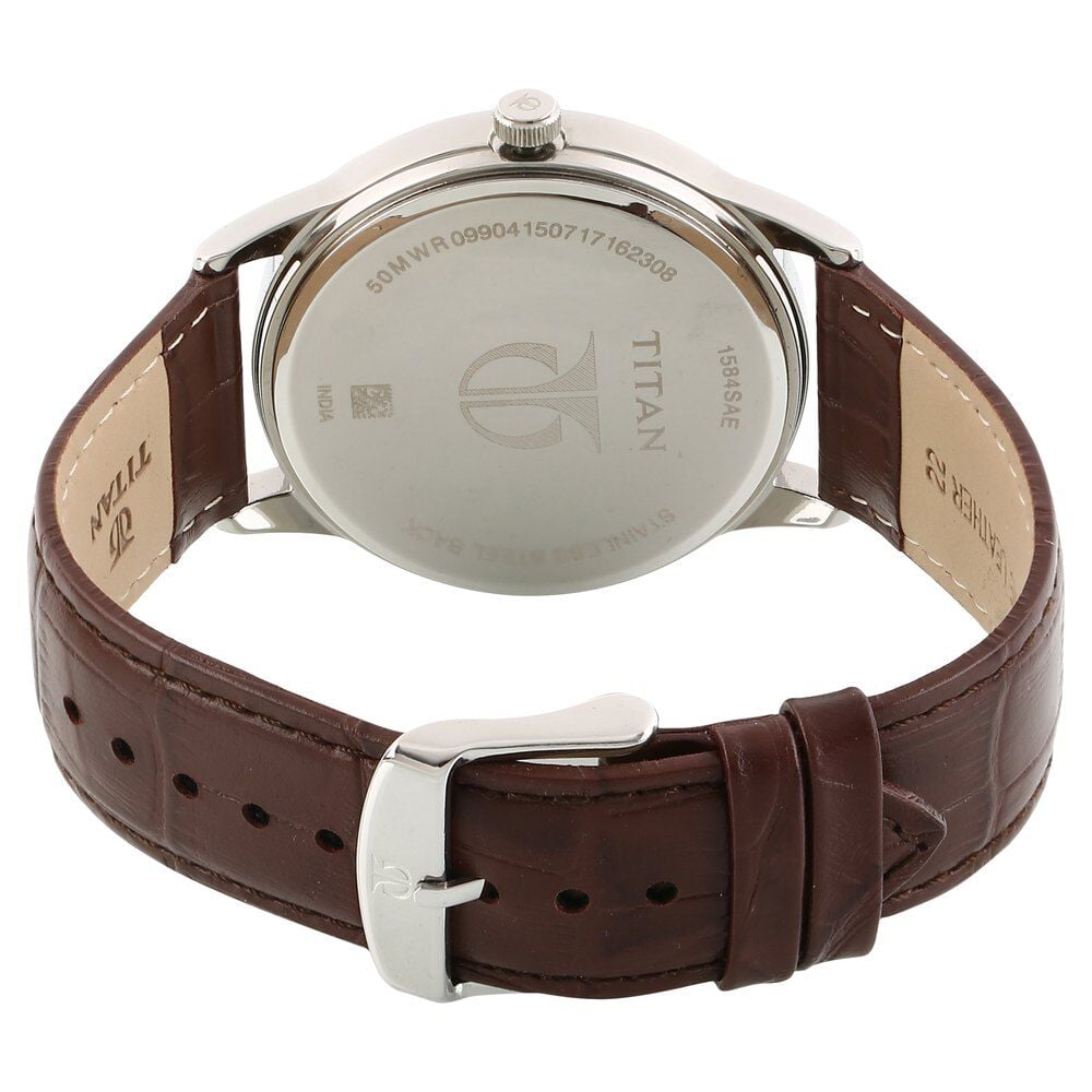 Titan Bandhan White Dial Analog Leather Strap Watch for Couple - The Watch Factory ®