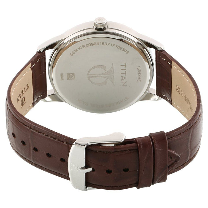 Titan Bandhan White Dial Analog Leather Strap Watch for Couple - The Watch Factory ®